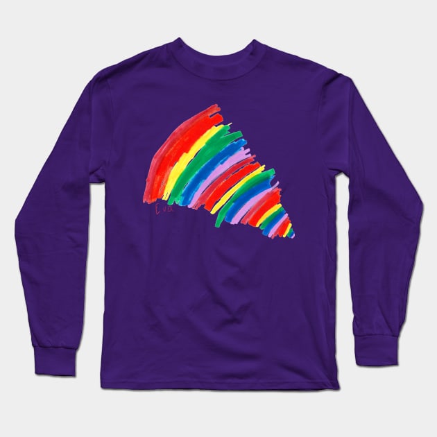 Awesome Bold Rainbow by Eva - Homeschool Art Class 2021/22 Art Supplies Fundraiser Long Sleeve T-Shirt by Steph Calvert Art